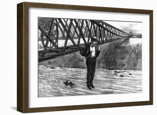 Niagara Bridge Stunt-null-Framed Art Print