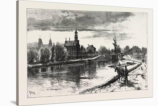 Niagara District, Thorold, on Old Welland Canal, Canada, Nineteenth Century-null-Stretched Canvas
