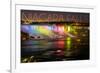 Niagara Falls - American Falls and Rainbow Lights-Lantern Press-Framed Premium Giclee Print