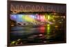 Niagara Falls - American Falls and Rainbow Lights-Lantern Press-Framed Art Print