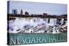 Niagara Falls - American Falls in Winter-Lantern Press-Stretched Canvas