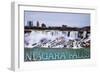 Niagara Falls - American Falls in Winter-Lantern Press-Framed Art Print