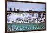 Niagara Falls - American Falls in Winter-Lantern Press-Framed Art Print