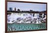 Niagara Falls - American Falls in Winter-Lantern Press-Framed Art Print