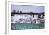 Niagara Falls - American Falls in Winter-Lantern Press-Framed Art Print