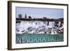 Niagara Falls - American Falls in Winter-Lantern Press-Framed Art Print