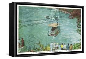 Niagara Falls, Canada - Cable Car Crossing the Whirlpool-Lantern Press-Framed Stretched Canvas