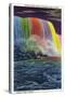 Niagara Falls, Canada - Horseshoe Falls Illuminated at Night-Lantern Press-Stretched Canvas