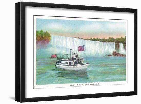 Niagara Falls, Canada - View of Maid of the Mist Boat-Lantern Press-Framed Art Print