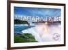 Niagara Falls - Falls and Skyline-Lantern Press-Framed Art Print