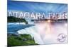 Niagara Falls - Falls and Skyline-Lantern Press-Mounted Art Print