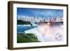 Niagara Falls - Falls and Skyline-Lantern Press-Framed Art Print