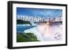 Niagara Falls - Falls and Skyline-Lantern Press-Framed Art Print