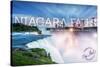 Niagara Falls - Falls and Skyline-Lantern Press-Stretched Canvas