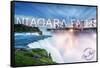 Niagara Falls - Falls and Skyline-Lantern Press-Framed Stretched Canvas