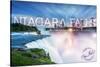 Niagara Falls - Falls and Skyline-Lantern Press-Stretched Canvas