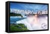 Niagara Falls - Falls and Skyline-Lantern Press-Framed Stretched Canvas