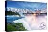 Niagara Falls - Falls and Skyline-Lantern Press-Stretched Canvas