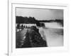 Niagara Falls from Above Photograph - Niagara Falls, NY-Lantern Press-Framed Art Print