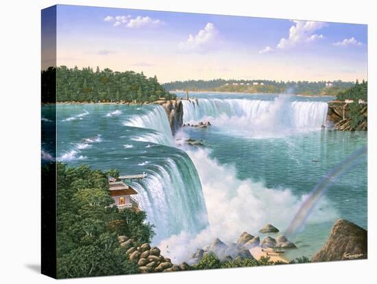 Niagara Falls In 1860-Eduardo Camoes-Stretched Canvas