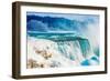 Niagara Falls in Winter, Niagara Falls State Park, New York, American Falls and Bridalveil Falls-Tom Till-Framed Photographic Print