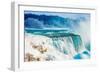 Niagara Falls in Winter, Niagara Falls State Park, New York, American Falls and Bridalveil Falls-Tom Till-Framed Photographic Print