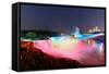 Niagara Falls Lit at Night by Colorful Lights-Songquan Deng-Framed Stretched Canvas