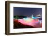 Niagara Falls Lit at Night by Colorful Lights-Songquan Deng-Framed Photographic Print