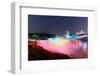 Niagara Falls Lit at Night by Colorful Lights-Songquan Deng-Framed Photographic Print