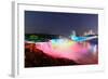 Niagara Falls Lit at Night by Colorful Lights-Songquan Deng-Framed Photographic Print