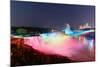 Niagara Falls Lit at Night by Colorful Lights-Songquan Deng-Mounted Photographic Print