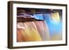 Niagara Falls Lit at Night by Colorful Lights-Songquan Deng-Framed Photographic Print