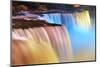 Niagara Falls Lit at Night by Colorful Lights-Songquan Deng-Mounted Photographic Print