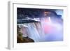 Niagara Falls Lit at Night by Colorful Lights-Songquan Deng-Framed Photographic Print