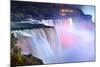 Niagara Falls Lit at Night by Colorful Lights-Songquan Deng-Mounted Photographic Print