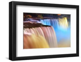 Niagara Falls Lit at Night-null-Framed Art Print