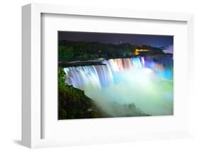 Niagara Falls Lit at Night -null-Framed Art Print