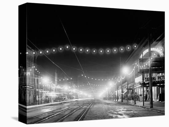 Niagara Falls, N.Y. Falls Street at Night-null-Stretched Canvas