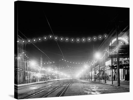 Niagara Falls, N.Y. Falls Street at Night-null-Stretched Canvas