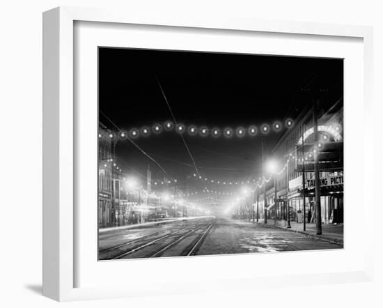 Niagara Falls, N.Y. Falls Street at Night-null-Framed Photo