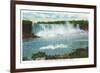 Niagara Falls, New York - American Falls Maid of the Mist View-Lantern Press-Framed Premium Giclee Print