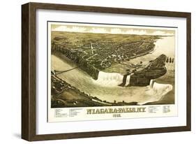 Niagara Falls, New York - Panoramic Map-Lantern Press-Framed Art Print