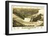 Niagara Falls, New York - Panoramic Map-Lantern Press-Framed Premium Giclee Print