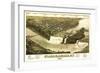 Niagara Falls, New York - Panoramic Map-Lantern Press-Framed Premium Giclee Print