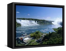 Niagara Falls on the Niagara River That Connects Lakes Ontario and Erie, New York State, USA-Robert Francis-Framed Stretched Canvas