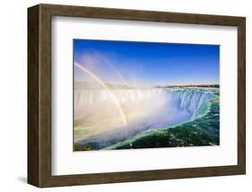 Niagara Falls Rim & Rainbow-null-Framed Art Print