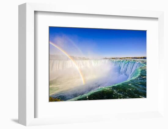 Niagara Falls Rim & Rainbow-null-Framed Art Print