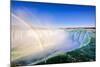 Niagara Falls Rim & Rainbow-null-Mounted Art Print