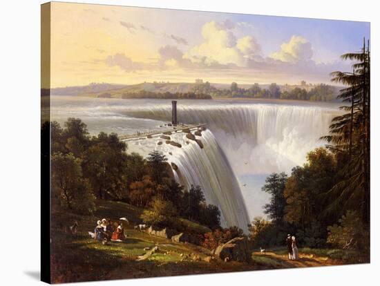 Niagara Falls Scene-Victor De Grailly-Stretched Canvas