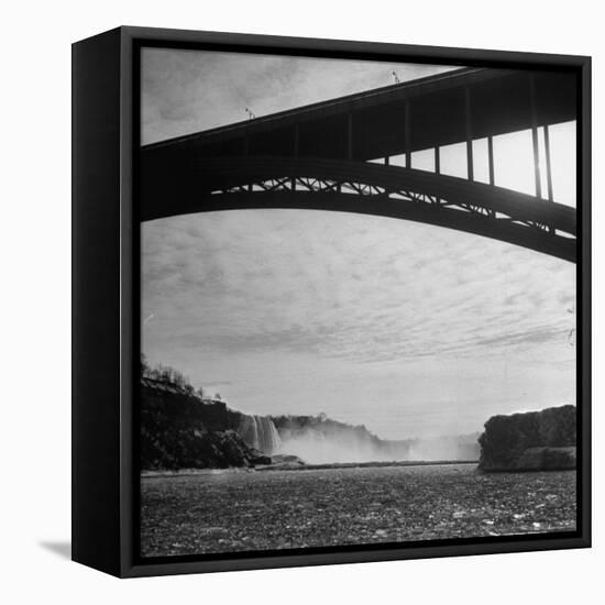 Niagara Falls Viewed from a Point under the Rainbow Bridge-Joe Scherschel-Framed Stretched Canvas